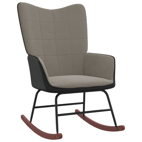 vidaXL Schaukelsessel Hellgrau Samt und PVC