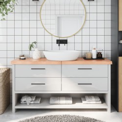 Waschtischplatte Hellbraun 160x30x6 cm Massivholz Behandelt