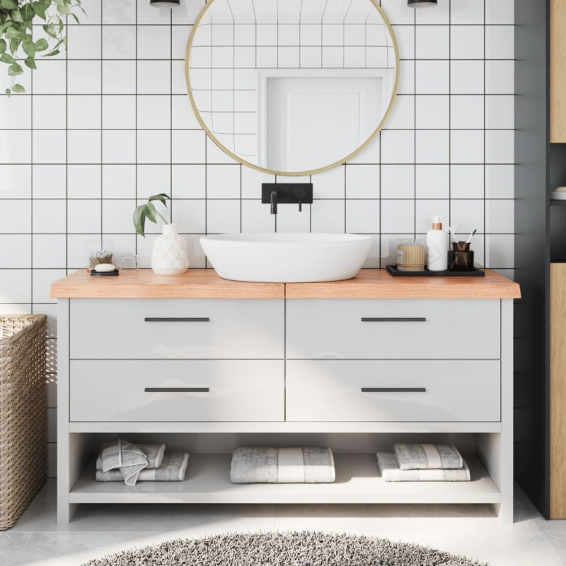 Waschtischplatte Hellbraun 160x30x6 cm Massivholz Behandelt Waschtischplatte Hellbraun 160x30x6 cm Massivholz Behandelt