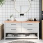 Waschtischplatte Hellbraun 160x30x6 cm Massivholz Behandelt Waschtischplatte Hellbraun 160x30x6 cm Massivholz Behandelt