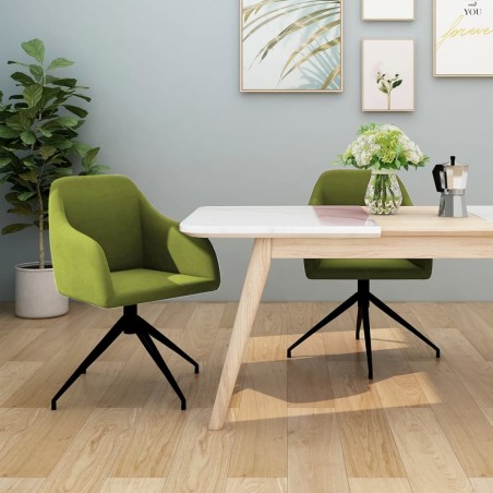 vidaXL Esszimmerstühle 2 Stk. Hellgrün Samt
