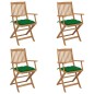 vidaXL Klappbare Gartenstühle 4 Stk. mit Kissen Massivholz Akazie vidaXL Klappbare Gartenstühle 4 Stk. mit Kissen Massivholz Akazie