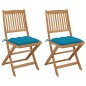 vidaXL Klappbare Gartenstühle 2 Stk. mit Kissen Massivholz Akazie vidaXL Klappbare Gartenstühle 2 Stk. mit Kissen Massivholz Akazie