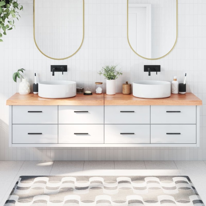 vidaXL Waschtischplatte Hellbraun 200x50x(2-6) cm Massivholz Behandelt vidaXL Waschtischplatte Hellbraun 200x50x(2-6) cm Massivholz Behandelt