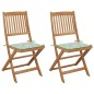 vidaXL Klappbare Gartenstühle 2 Stk. mit Kissen Massivholz Akazie vidaXL Klappbare Gartenstühle 2 Stk. mit Kissen Massivholz Akazie