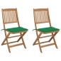 vidaXL Klappbare Gartenstühle 2 Stk. mit Kissen Massivholz Akazie vidaXL Klappbare Gartenstühle 2 Stk. mit Kissen Massivholz Akazie