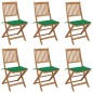 vidaXL Klappbare Gartenstühle 6 Stk. mit Kissen Massivholz Akazie