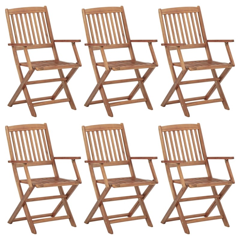 vidaXL Klappbare Gartenstühle 6 Stk. Massivholz Akazie vidaXL Klappbare Gartenstühle 6 Stk. Massivholz Akazie