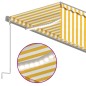 vidaXL Markise Automatisch mit Rollo LED Windsensor 6x3m Gelb Weiß vidaXL Markise Automatisch mit Rollo LED Windsensor 6x3m Gelb Weiß