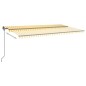 vidaXL Automatische Markise mit LED & Windsensor 6x3 m Gelb & Weiß vidaXL Automatische Markise mit LED & Windsensor 6x3 m Gelb & Weiß