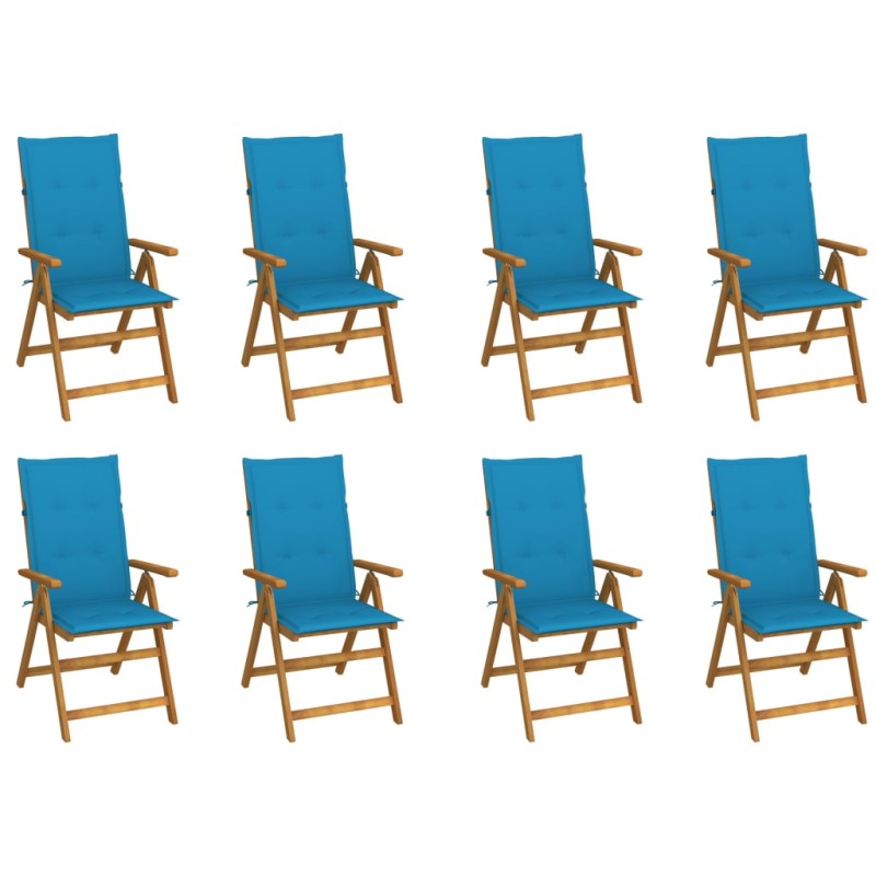 vidaXL Klappbare Gartenstühle mit Kissen 8 Stk. Massivholz Akazie vidaXL Klappbare Gartenstühle mit Kissen 8 Stk. Massivholz Akazie
