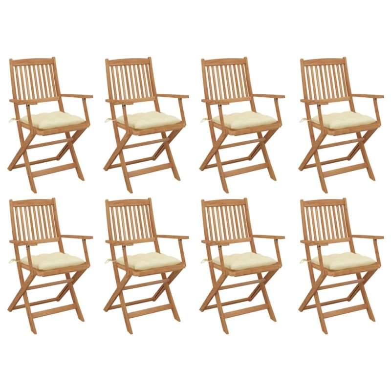 vidaXL Klappbare Gartenstühle mit Kissen 8 Stk. Massivholz Akazie vidaXL Klappbare Gartenstühle mit Kissen 8 Stk. Massivholz Akazie