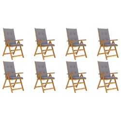 vidaXL Klappbare Gartenstühle mit Kissen 8 Stk. Massivholz Akazie