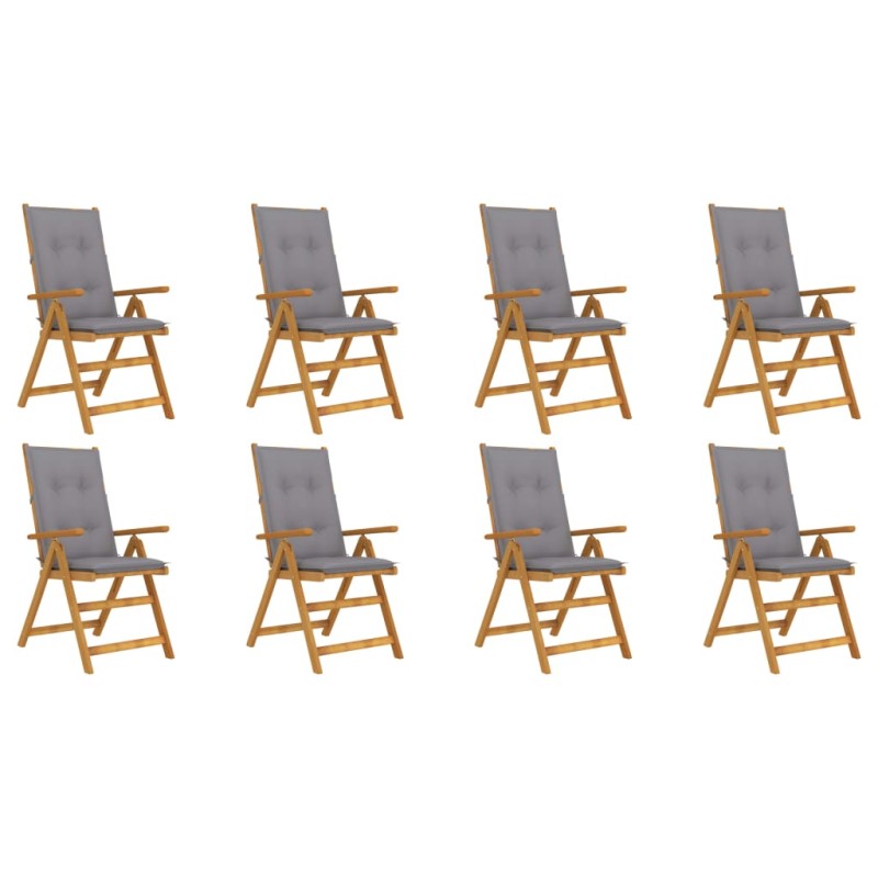 vidaXL Klappbare Gartenstühle mit Kissen 8 Stk. Massivholz Akazie vidaXL Klappbare Gartenstühle mit Kissen 8 Stk. Massivholz Akazie