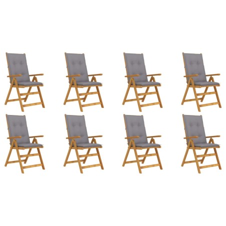vidaXL Klappbare Gartenstühle mit Kissen 8 Stk. Massivholz Akazie
