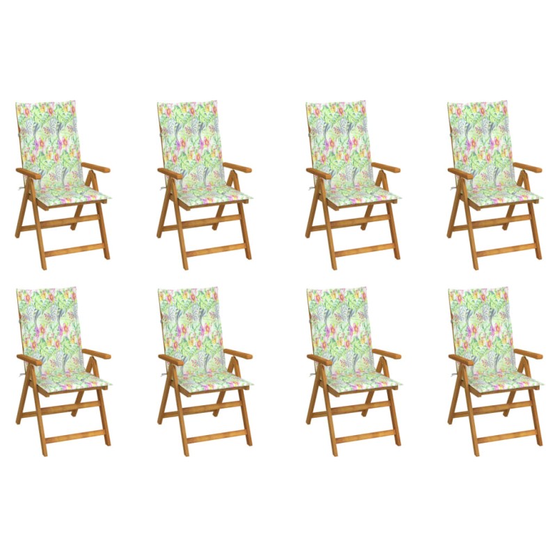 vidaXL Klappbare Gartenstühle mit Kissen 8 Stk. Massivholz Akazie vidaXL Klappbare Gartenstühle mit Kissen 8 Stk. Massivholz Akazie