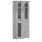 Highboard Betongrau 69,5x34x180 cm Holzwerkstoff Highboard Betongrau 69,5x34x180 cm Holzwerkstoff