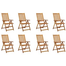 vidaXL Klappbare Gartenstühle 8 Stk. Massivholz Akazie
