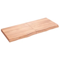 Waschtischplatte Hellbraun 120x50x6 cm Massivholz Behandelt