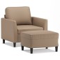 vidaXL Sessel mit Hocker Cappuccino-Braun 60 cm Kunstleder vidaXL Sessel mit Hocker Cappuccino-Braun 60 cm Kunstleder