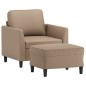 vidaXL Sessel mit Hocker Cappuccino-Braun 60 cm Kunstleder vidaXL Sessel mit Hocker Cappuccino-Braun 60 cm Kunstleder