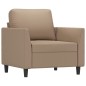 vidaXL Sessel mit Hocker Cappuccino-Braun 60 cm Kunstleder vidaXL Sessel mit Hocker Cappuccino-Braun 60 cm Kunstleder