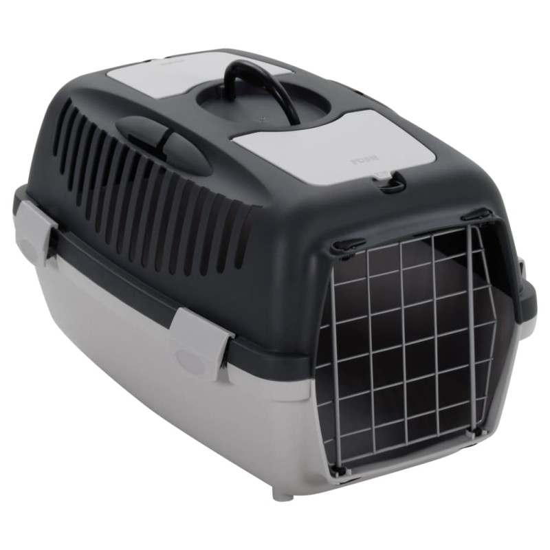 vidaXL Transportbox für Haustiere Grau und Schwarz 55x36x35 cm PP vidaXL Transportbox für Haustiere Grau und Schwarz 55x36x35 cm PP