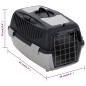 vidaXL Transportbox für Haustiere Grau und Schwarz 55x36x35 cm PP vidaXL Transportbox für Haustiere Grau und Schwarz 55x36x35 cm PP
