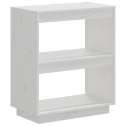 vidaXL Bücherregal Weiß 60x35x71 cm Massivholz Kiefer