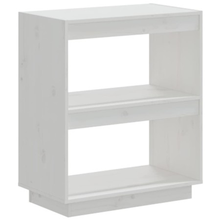vidaXL Bücherregal Weiß 60x35x71 cm Massivholz Kiefer