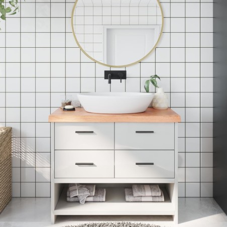 vidaXL Waschtischplatte Hellbraun 100x40x(2-6) cm Massivholz Behandelt