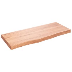 vidaXL Waschtischplatte Hellbraun 100x40x(2-6) cm Massivholz Behandelt