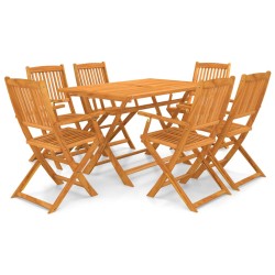 vidaXL 7-tlg. Garten-Essgruppe Klappbar Massivholz Akazie