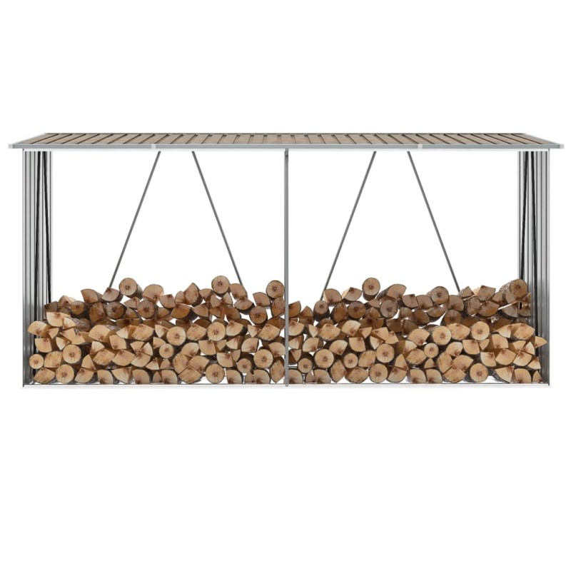 vidaXL Brennholzlager Verzinkter Stahl 330x84x152 cm Braun vidaXL Brennholzlager Verzinkter Stahl 330x84x152 cm Braun