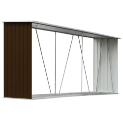 vidaXL Brennholzlager Verzinkter Stahl 330x84x152 cm Braun