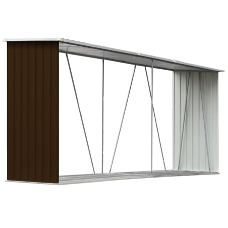 vidaXL Brennholzlager Verzinkter Stahl 330x84x152 cm Braun