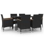 vidaXL 7-tlg. Garten-Essgruppe mit Auflagen Poly Rattan und Glas vidaXL 7-tlg. Garten-Essgruppe mit Auflagen Poly Rattan und Glas