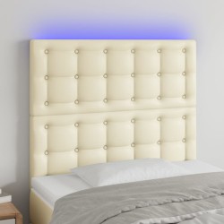 vidaXL LED Kopfteil Creme 80x5x118/128 cm Kunstleder