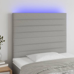 vidaXL LED Kopfteil Hellgrau 100x5x118/128 cm Stoff