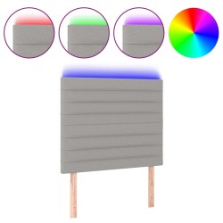 vidaXL LED Kopfteil Hellgrau 100x5x118/128 cm Stoff