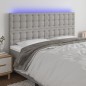 vidaXL LED Kopfteil Hellgrau 160x5x118/128 cm Stoff vidaXL LED Kopfteil Hellgrau 160x5x118/128 cm Stoff
