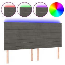 vidaXL LED Kopfteil Dunkelgrau 180x5x118/128 cm Samt