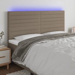 vidaXL LED Kopfteil Taupe 180x5x118/128 cm Stoff