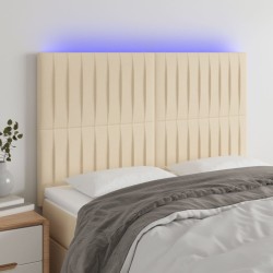 vidaXL LED Kopfteil Creme 144x5x118/128 cm Stoff