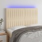 vidaXL LED Kopfteil Creme 144x5x118/128 cm Stoff