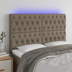 vidaXL LED Kopfteil Taupe 144x7x118/128 cm Stoff
