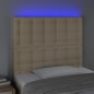 vidaXL LED Kopfteil Creme 90x5x118/128 cm Stoff vidaXL LED Kopfteil Creme 90x5x118/128 cm Stoff
