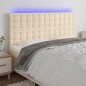 vidaXL LED Kopfteil Creme 200x5x118/128 cm Stoff vidaXL LED Kopfteil Creme 200x5x118/128 cm Stoff