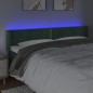 vidaXL LED Kopfteil Dunkelgrün 203x16x78/88 cm Samt