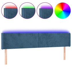 vidaXL LED Kopfteil Dunkelblau 183x16x78/88 cm Samt